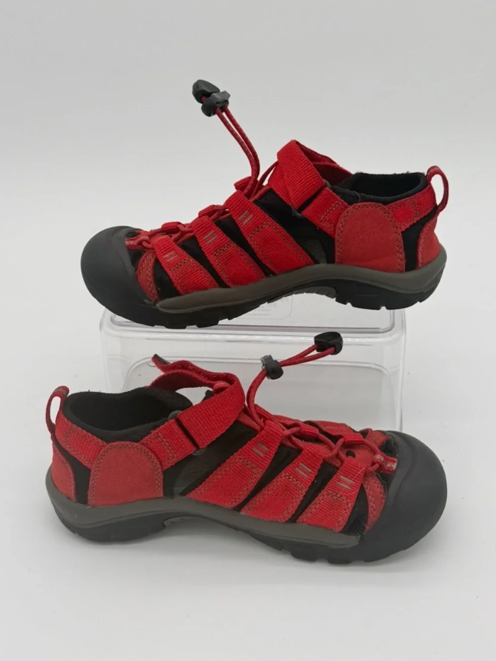 KEEN Kids Newport H2 Waterproof Water Sandals Red Gray Size US Youth 2 EU 34 EUC